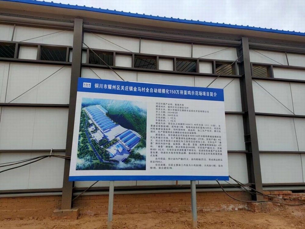陜煤建設(shè)設(shè)計研究院：銅川市耀州區(qū)關(guān)莊鎮(zhèn)金馬村全自動規(guī)?；?50萬羽蛋雞示范場項目主體驗收